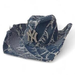 New York Yankees NY rhinestone denim cowboy hat